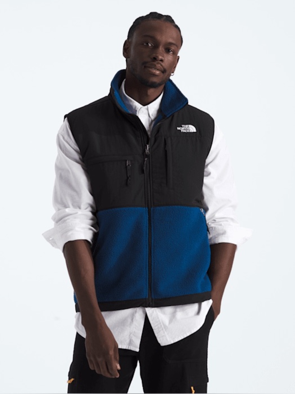 NWT The North Face Estate Blue and Black Retro Denali Vest - Men's Size Large